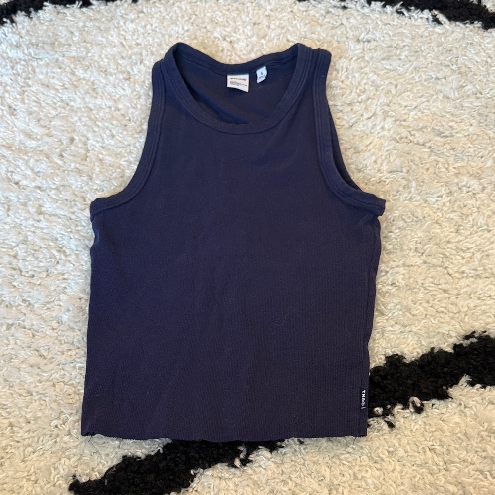 Aritzia TNA navy Blue Sleeveless tank Top S ribbed